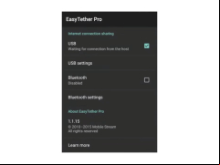 EasyTether - main-screen