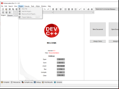 Embarcadero Dev C++ - project-menu