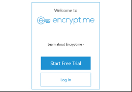 Encrypt.me - welcome-screen