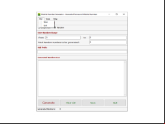 Mobile Number Generator - file-menu