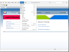 NetBeans IDE Portable - window-menu