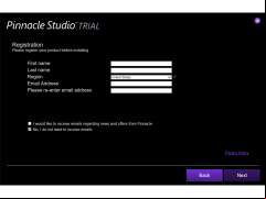 Pinnacle Studio - registration