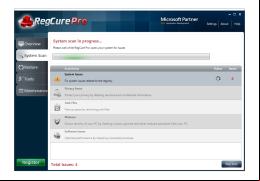 RegCure - scanning-in-process