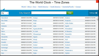 The World Clock - Time Zones screenshot 1