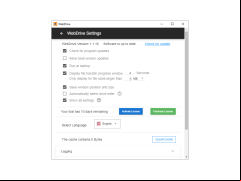 WebDrive - settings
