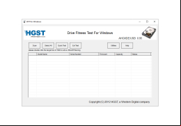 WinDFT (HGST Drive Fitness Test) - main-screen