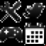 Wireframe black and white icon set
